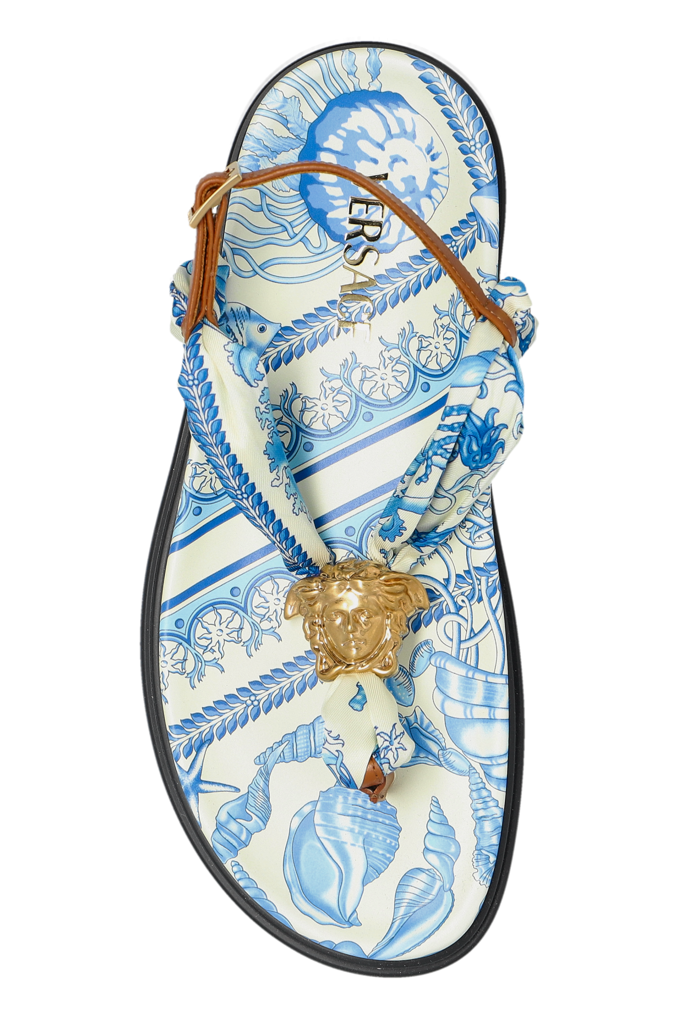 サンダル・ミュール VERSACE Sandals Women Fabric Blue/Flamingo Blue Sandals with Medusa head Versace - Vitkac AS